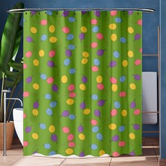 Balloon Grass Party Green Purple Shower Curtain 60  X 72  (medium)  by Simbadda