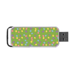 Balloon Grass Party Green Purple Portable Usb Flash (one Side) by Simbadda