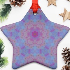 Pattern Pink Hexagon Flower Design Ornament (Star)