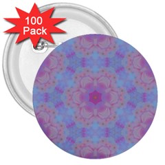 Pattern Pink Hexagon Flower Design 3  Buttons (100 pack) 