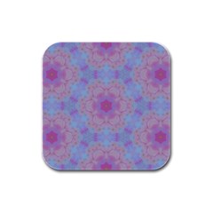 Pattern Pink Hexagon Flower Design Rubber Square Coaster (4 Pack)  by Simbadda