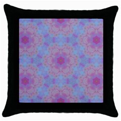 Pattern Pink Hexagon Flower Design Throw Pillow Case (black) by Simbadda