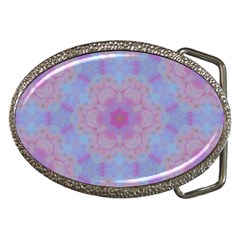 Pattern Pink Hexagon Flower Design Belt Buckles by Simbadda