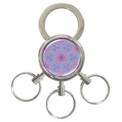 Pattern Pink Hexagon Flower Design 3-Ring Key Chains