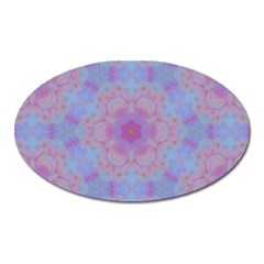 Pattern Pink Hexagon Flower Design Oval Magnet