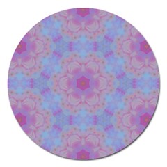 Pattern Pink Hexagon Flower Design Magnet 5  (Round)