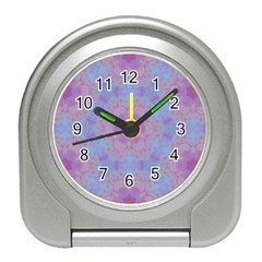 Pattern Pink Hexagon Flower Design Travel Alarm Clock by Simbadda