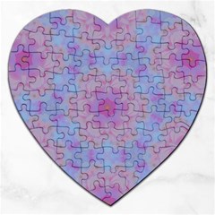 Pattern Pink Hexagon Flower Design Jigsaw Puzzle (Heart)