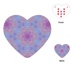 Pattern Pink Hexagon Flower Design Playing Cards (heart) by Simbadda