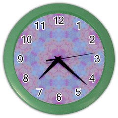 Pattern Pink Hexagon Flower Design Color Wall Clock