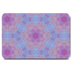 Pattern Pink Hexagon Flower Design Large Doormat 