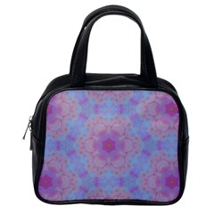 Pattern Pink Hexagon Flower Design Classic Handbag (One Side)