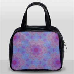 Pattern Pink Hexagon Flower Design Classic Handbag (Two Sides)