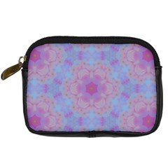 Pattern Pink Hexagon Flower Design Digital Camera Leather Case