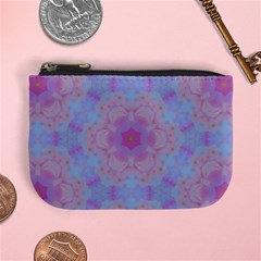 Pattern Pink Hexagon Flower Design Mini Coin Purse by Simbadda