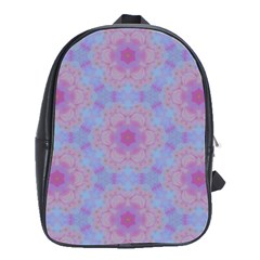 Pattern Pink Hexagon Flower Design School Bag (Large)