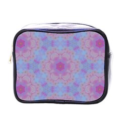 Pattern Pink Hexagon Flower Design Mini Toiletries Bag (one Side) by Simbadda