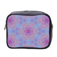 Pattern Pink Hexagon Flower Design Mini Toiletries Bag (two Sides) by Simbadda