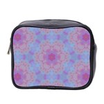 Pattern Pink Hexagon Flower Design Mini Toiletries Bag (Two Sides) Front