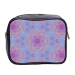 Pattern Pink Hexagon Flower Design Mini Toiletries Bag (Two Sides) Back