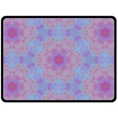 Pattern Pink Hexagon Flower Design Fleece Blanket (large)  by Simbadda