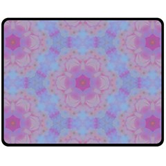 Pattern Pink Hexagon Flower Design Fleece Blanket (Medium) 