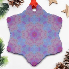 Pattern Pink Hexagon Flower Design Ornament (Snowflake)