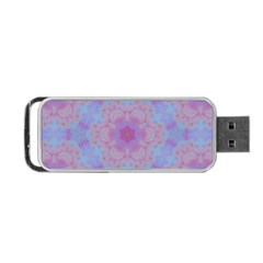 Pattern Pink Hexagon Flower Design Portable Usb Flash (one Side) by Simbadda