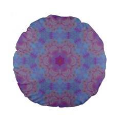 Pattern Pink Hexagon Flower Design Standard 15  Premium Round Cushions