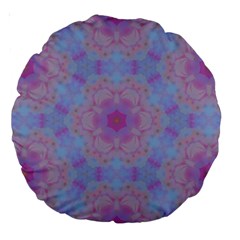 Pattern Pink Hexagon Flower Design Large 18  Premium Round Cushions by Simbadda