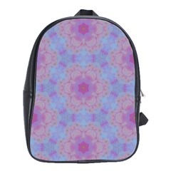 Pattern Pink Hexagon Flower Design School Bag (XL)