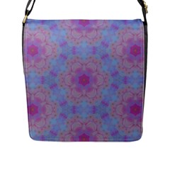 Pattern Pink Hexagon Flower Design Flap Closure Messenger Bag (L)