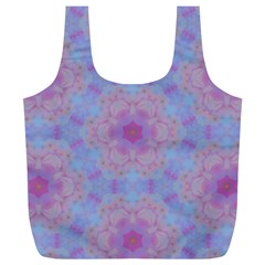 Pattern Pink Hexagon Flower Design Full Print Recycle Bag (XL)