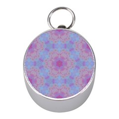 Pattern Pink Hexagon Flower Design Mini Silver Compasses by Simbadda