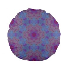 Pattern Pink Hexagon Flower Design Standard 15  Premium Flano Round Cushions