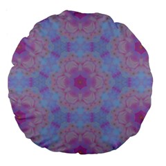 Pattern Pink Hexagon Flower Design Large 18  Premium Flano Round Cushions by Simbadda