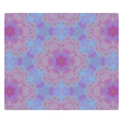 Pattern Pink Hexagon Flower Design Double Sided Flano Blanket (Small) 