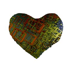 Art 3d Windows Modeling Dimension Standard 16  Premium Heart Shape Cushions by Simbadda