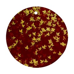 Background Design Leaves Pattern Round Ornament (two Sides)