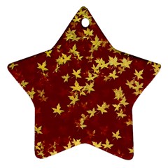 Background Design Leaves Pattern Star Ornament (two Sides) by Simbadda