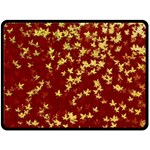 Background Design Leaves Pattern Double Sided Fleece Blanket (Large)  80 x60  Blanket Front