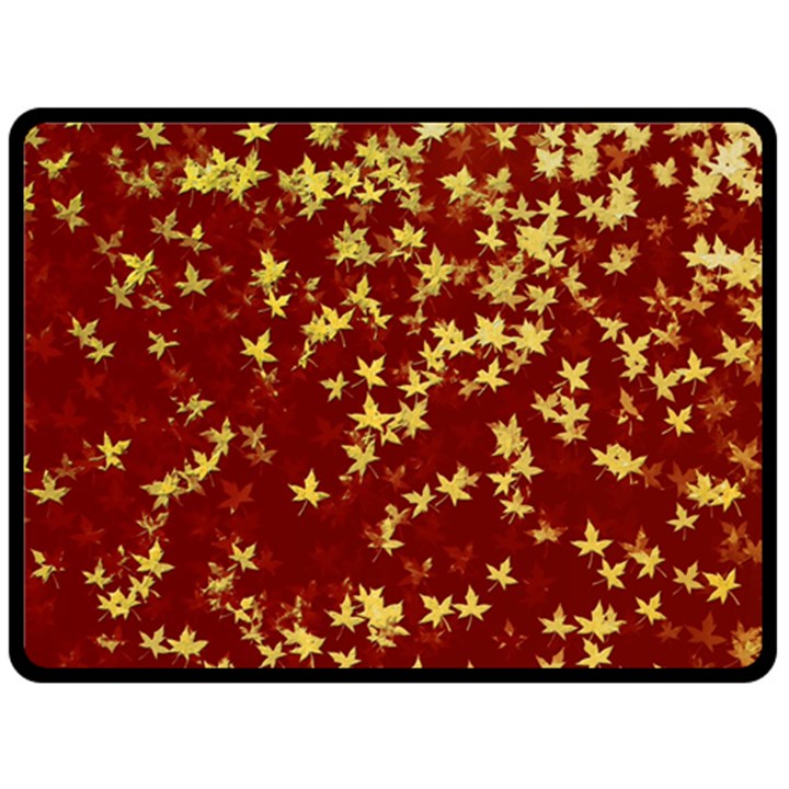 Background Design Leaves Pattern Double Sided Fleece Blanket (Large) 