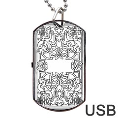 Grolier Antique Scroll Fruit Dog Tag Usb Flash (one Side) by Simbadda