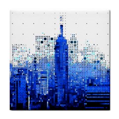 Skyline Skyscraper Abstract Points Tile Coasters by Simbadda