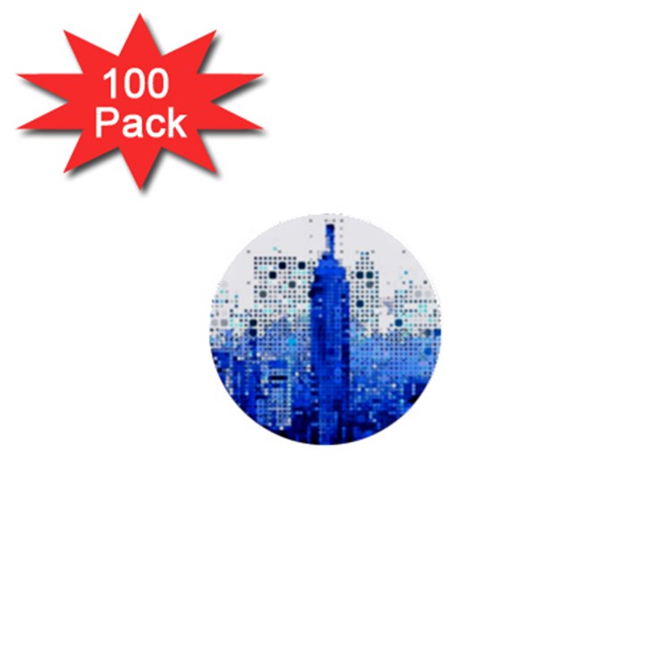 Skyline Skyscraper Abstract Points 1  Mini Buttons (100 pack) 