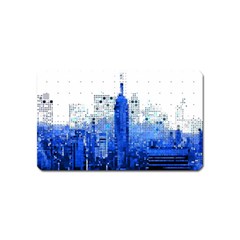 Skyline Skyscraper Abstract Points Magnet (name Card) by Simbadda