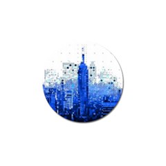 Skyline Skyscraper Abstract Points Golf Ball Marker by Simbadda