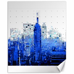 Skyline Skyscraper Abstract Points Canvas 16  X 20  by Simbadda