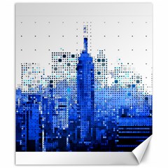 Skyline Skyscraper Abstract Points Canvas 20  X 24  by Simbadda