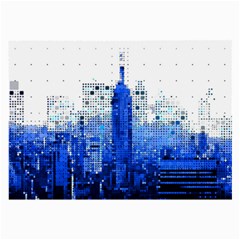 Skyline Skyscraper Abstract Points Large Glasses Cloth by Simbadda